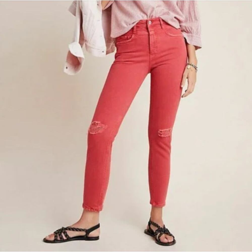 Pilcro and the Letterpress Anthropologie High‎ Rise Distressed Jeans - Size 26
